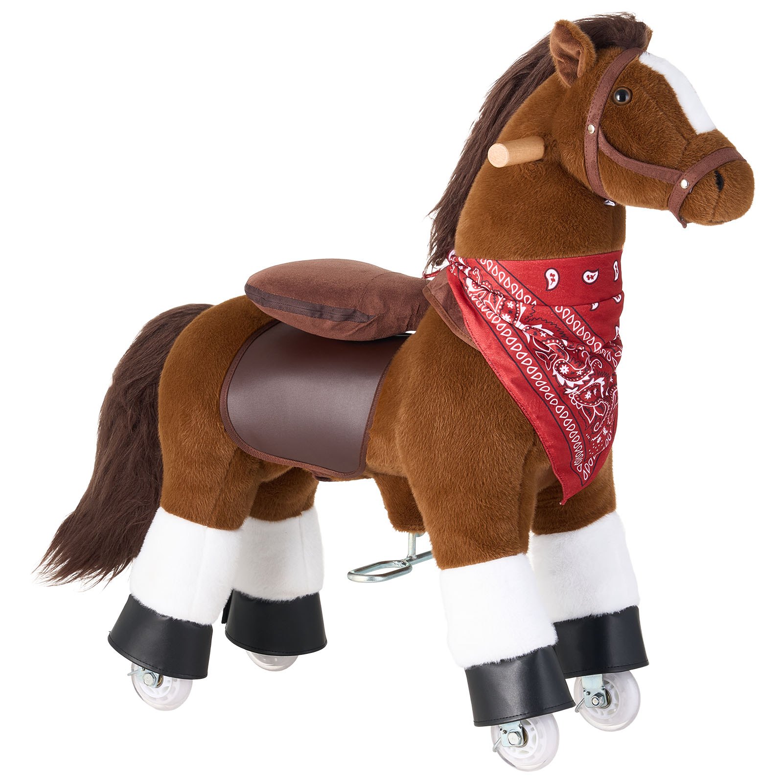 Ride On Horse, Riding P Ony Toys For Kids, No Battery Required, Smooth Wheels With Anti-Roll Stop Ring, Upgraded Raised Seat, Handles, Pedals, 110 Lbs Max Load Capacity For Ages 3-