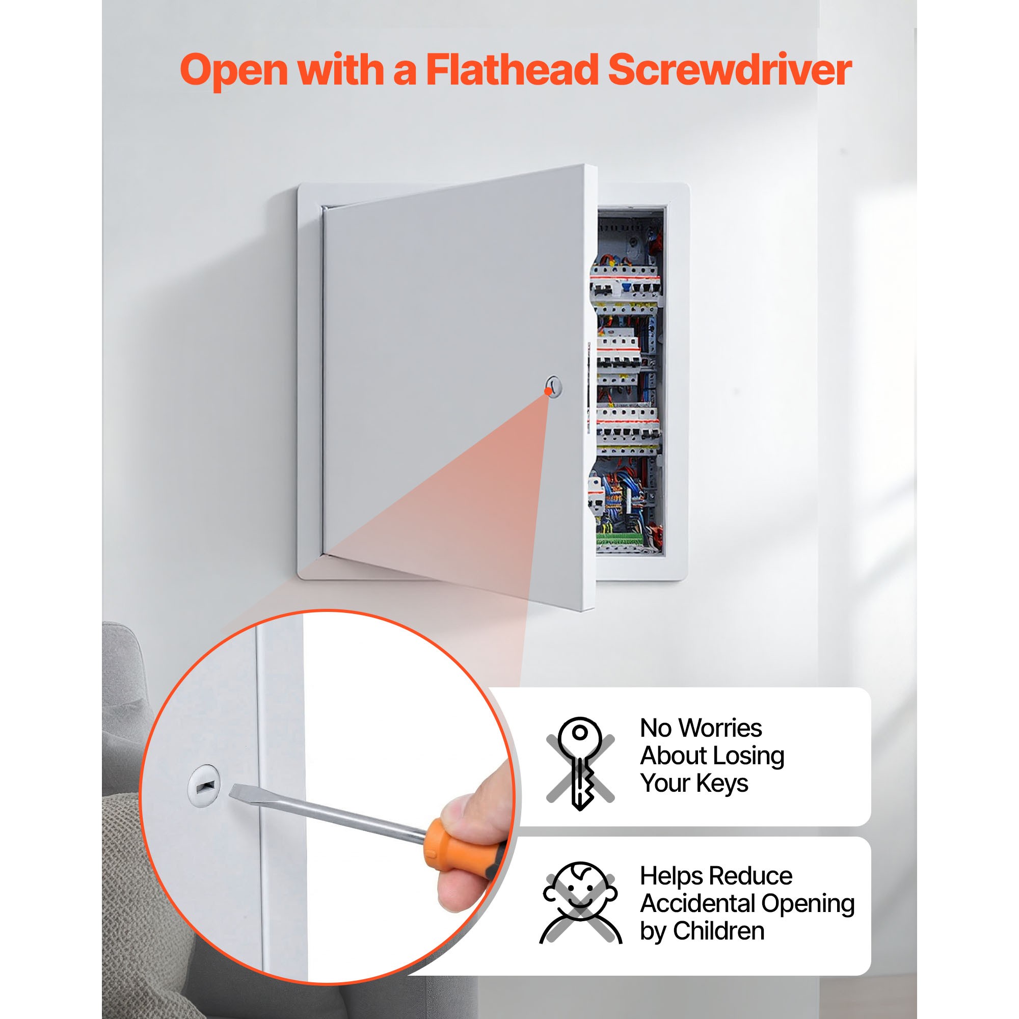 Access Panel For Drywall, Galvanized Steel Access Door, Easy Install Hinged Service Panel With Screwdriver Latch,… - 6