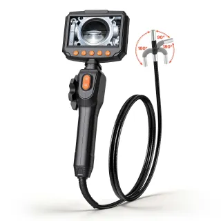 Articulating Endoscope With Light, Two-Way Articulated Borescope Camera, 4.3 HD IPS Screen, 1280 X 720 Lens, 8X Zoom, IP67 Waterproof Inspection Snake Camera For Auto, Plumbing  4.