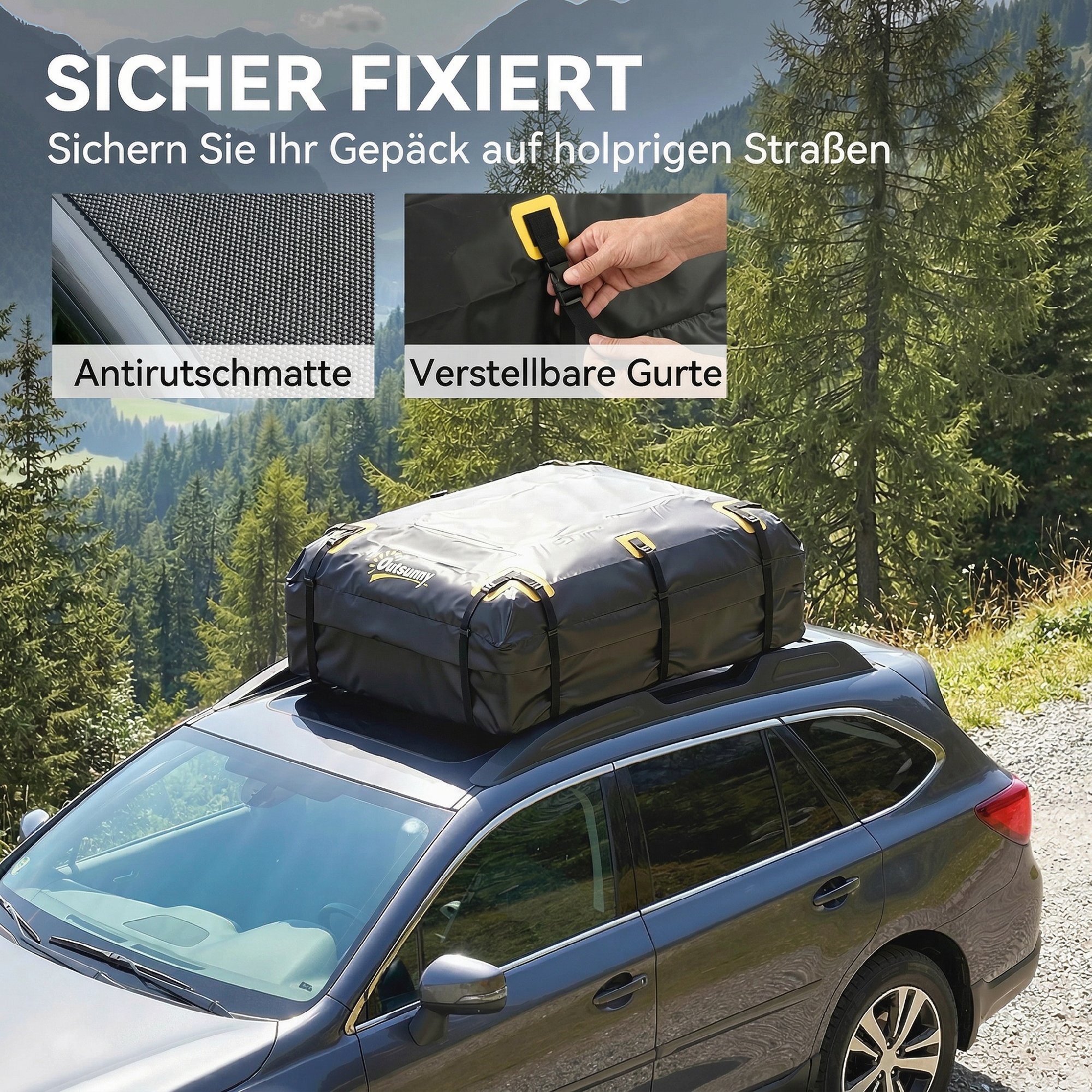 Auto Dachbox 21 Kubikfuß Faltbar Wasserdicht Dachgepäckträger Mit Anti-Rutsch-Matte 10 Schwerlastgurten 6 Türhaken 23e4ab5d 0fbe 4668 A801 2f76c077ad4b