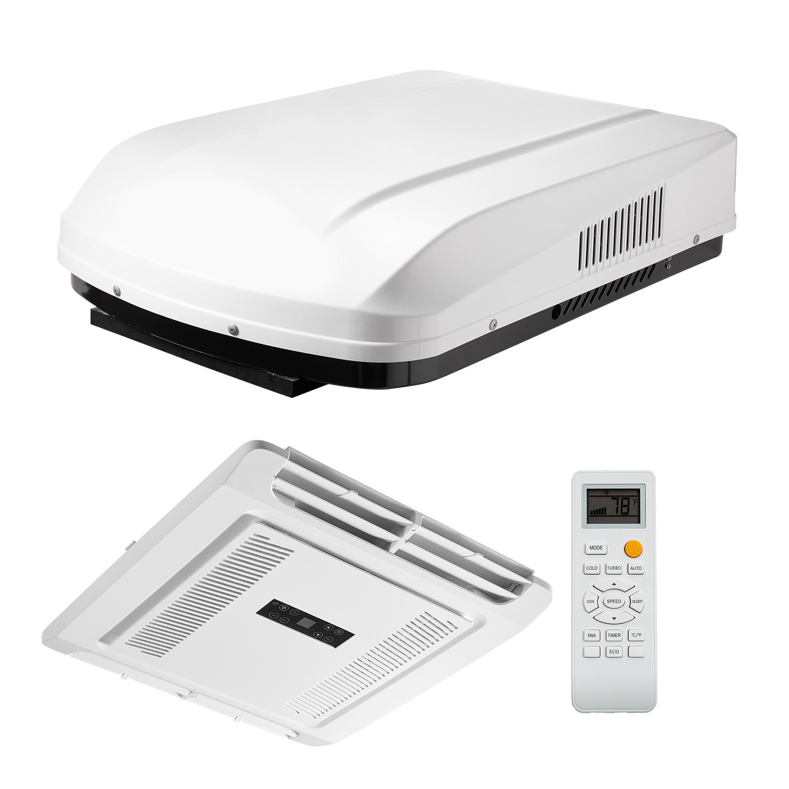 RV Air Conditioner, 15000 BTU RV AC Unit, 120V Non-Ducted Rooftop Air Conditioner With Heat Pump And Cooling, Variable Speed Easy Install Quiet AC With ADB Button Control & Remote 