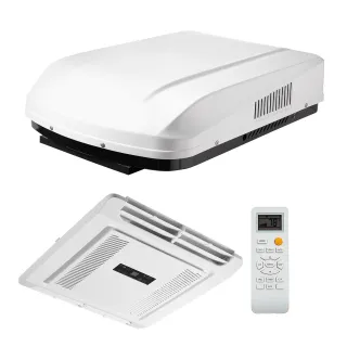RV Air Conditioner, 15000 BTU RV AC Unit, 120V Non-Ducted Rooftop Air Conditioner With Heat Pump And Cooling, Variable Speed Easy Install Quiet AC With ADB Button Control & Remote 
