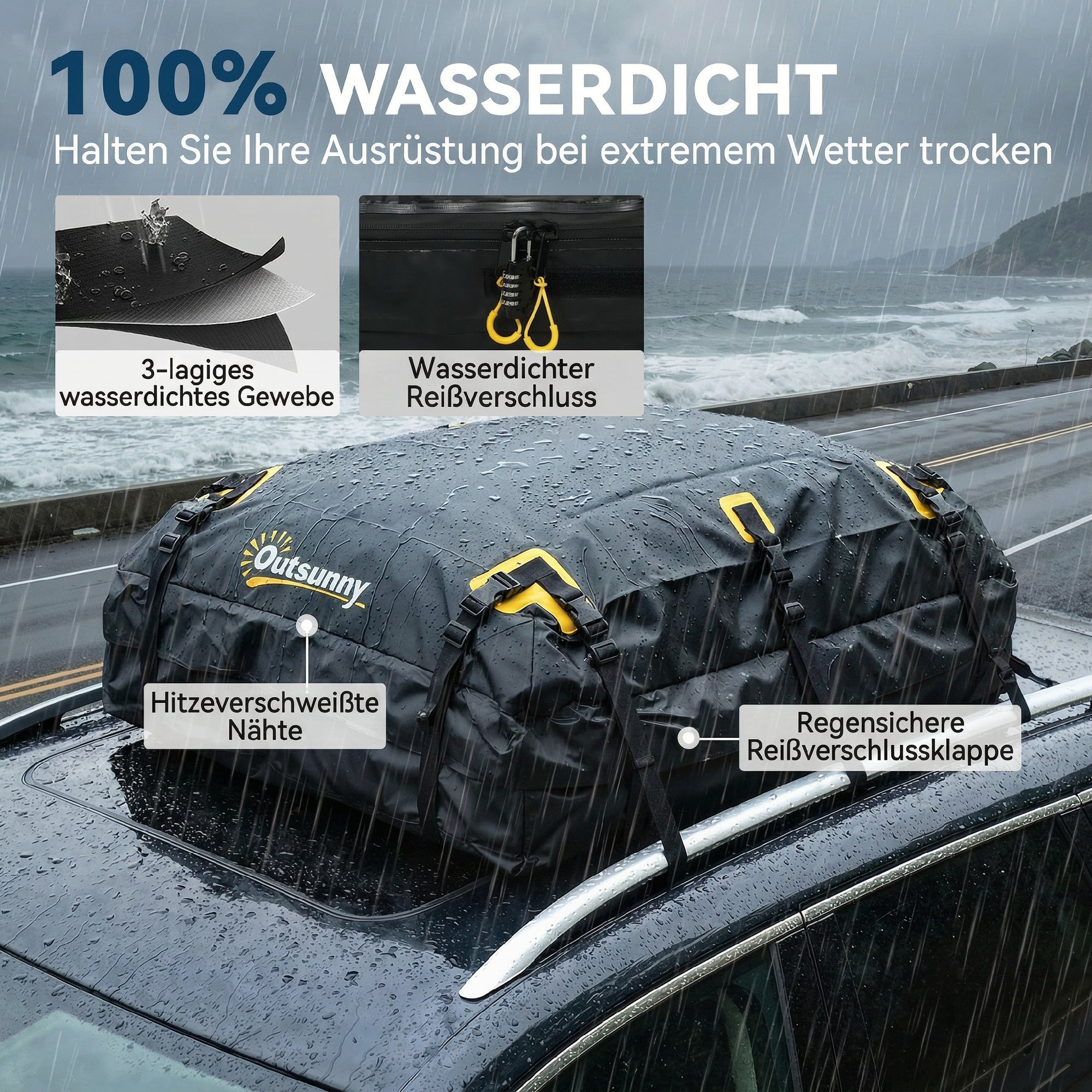 Auto Dachbox 21 Kubikfuß Faltbar Wasserdicht Dachgepäckträger Mit Anti-Rutsch-Matte 10 Schwerlastgurten 6 Türhaken 322064a3 17ee 4742 B664 4851ddb9c5fd