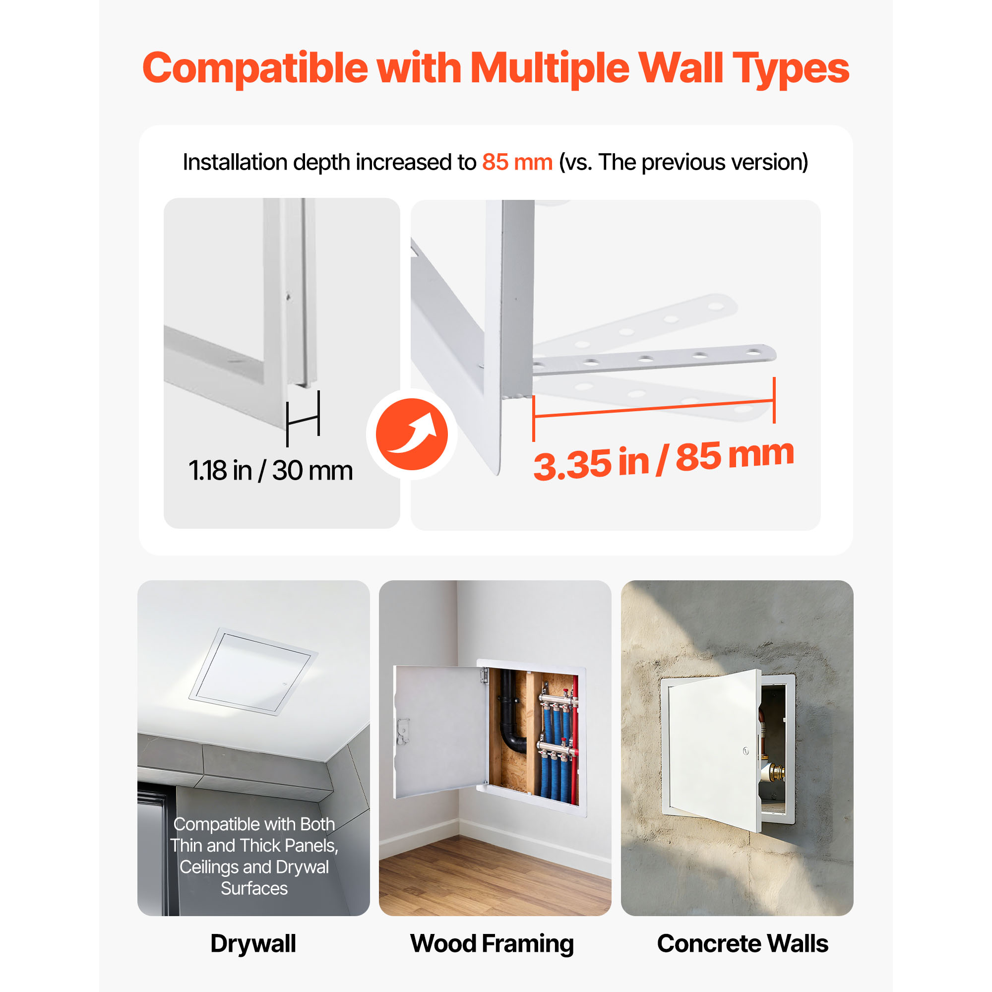 Access Panel For Drywall, Galvanized Steel Access Door, Easy Install Hinged Service Panel With Screwdriver Latch,… - 3