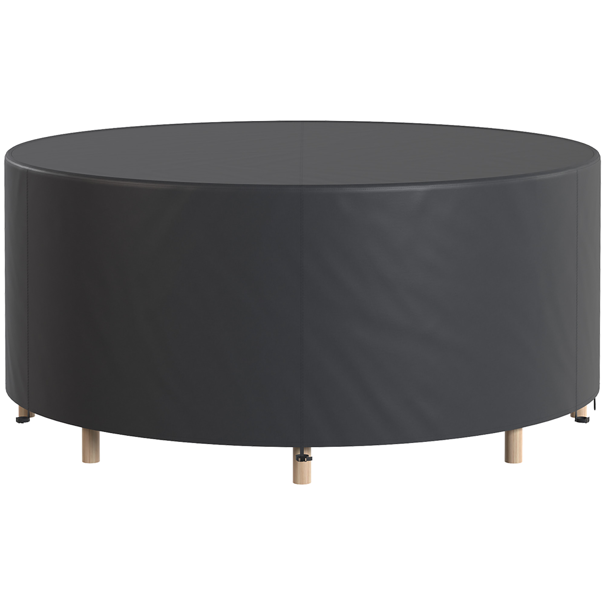 Schutzhülle Für Gartenmöbel Winterfest Wasserdicht Abdeckung Anti-UV Abdeckplane 420D Oxford Gewebe Ø214x70Hcm Schwarz