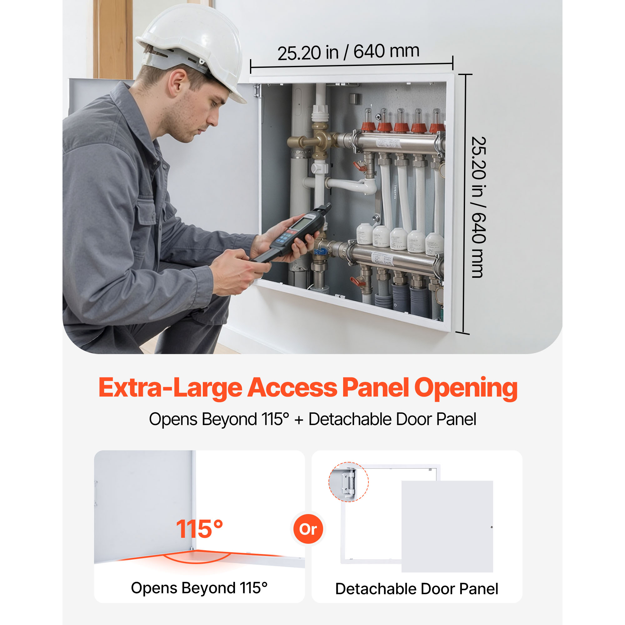 Access Panel For Drywall, Galvanized Steel Access Door, Easy Install Hinged Service Panel With Key, For Ceiling… - 5