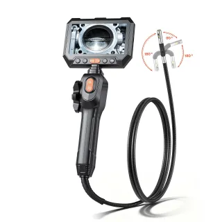 2-Way Dual-Lens Articulating Endoscope With Light, 1080P HD Industrial Borescope Inspection Camera With 0.24-inch Slim Articulated Probe, Rigid Snake Scope Cam For Wall Automotive 