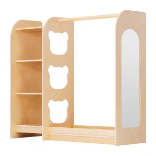 Kids Dress Up Storage, With Mirror, Wooden Kids Dress Up Rack, Toddler Wardrobe Closet For Little Girls, Storage Armoire, Costume Organizer, Children Playroom Furniture, For Bedroo