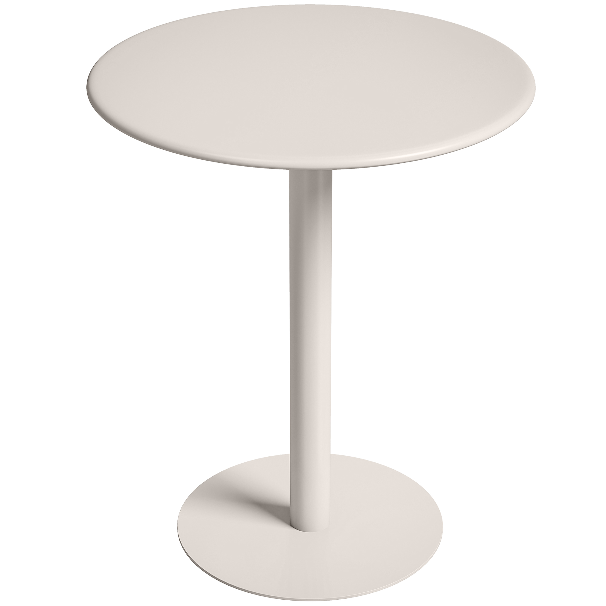 Runder Küchentisch Für 2 Personen Mit Stahlgestell, Platzsparend, 60 X 60 X 72 Cm, Beige