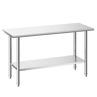 Stainless Steel Work Table, 24x48 Inch Food Prep Table, Commercial Kitchen Workstation With Adjustable Undershelf, Metal Heavy Duty Utility Worktable, For Restaurant Home Hotel Gar