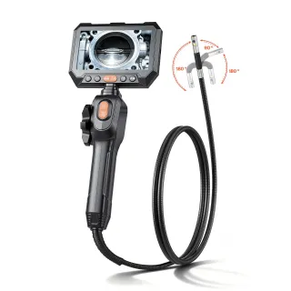 2-Way Dual-Lens Articulating Endoscope With Light, 1080P HD Industrial Borescope Inspection Camera With Articulated Probe, Rigid Snake Scope Cam For Wall Automotive Engine Inspect-