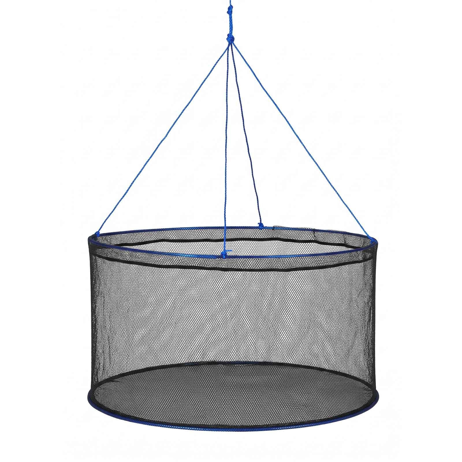 Foldable Fishing Net, Landing Fishing Pier Nets, Portable Drop Net For Pulling Up Fish, Durable And Fish-friendly, With Rope And Storage Bag, For Minnows, Crawfish, Shrimp, Crab
