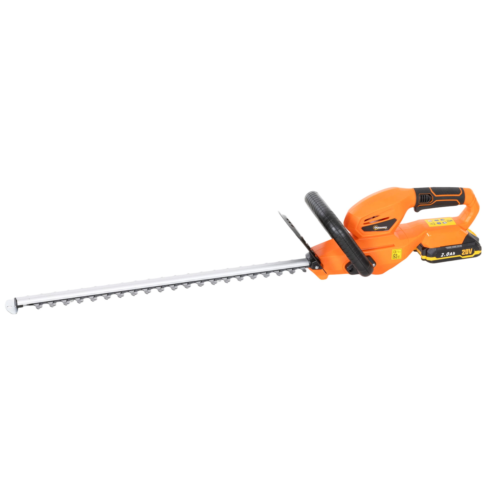 Elektro Heckenschere Akku Elektrischer Heckenschneider Mit 100 W Motorleistung Kabellos 51cm Schnittlänge ABS Orange