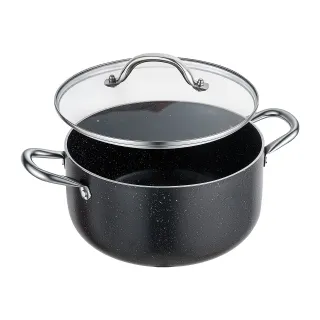 Aluminum Stock Pot, 6-Quart Nonstick Ceramic Coated Pot With Glass Lid, PFOA-Free, PFAS-Free, Compatible With Gas Stoves, Induction Cooktops, Electric Stoves, For Soups, Stews, And