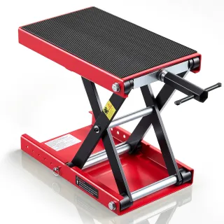Motorcycle Lift, 1100 Lbs Motorcycle Scissor Lift Jack With Wide Deck & Lock Pin, 3.74-13.38 Center Hoist Crank Stand, Steel Scissor Jack For Street Bikes, Cruiser Bikes, Touring, 
