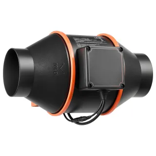 Inline Duct Fan Kit With Carbon Filter, 205 CFM 4 Inch EC Motor Ventilation Fan With 3-Speed Circulation, 10-Speed PWM Controller, Timer, Cooling For Grow Tents, Indoor Gardening, 