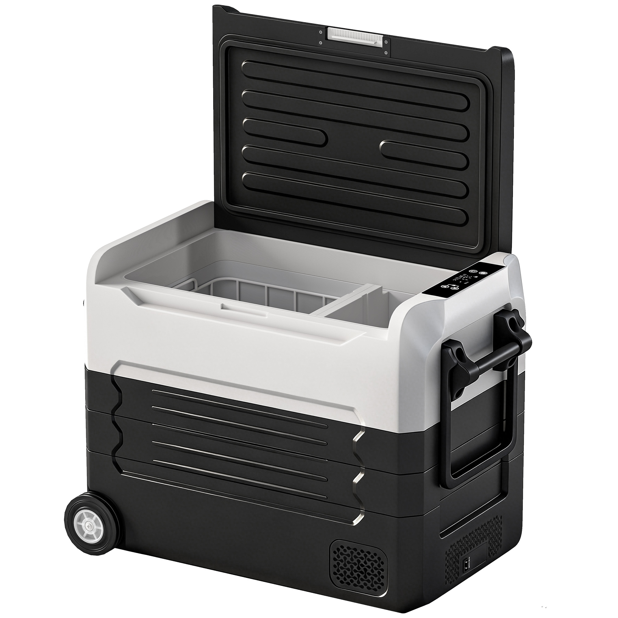Kompressor Kühlbox 50L -20℃-20℃ Elektrische Kühlbox Mit Dual-Zone Temperaturregelung APP LED Batterieschutz Klappgriff