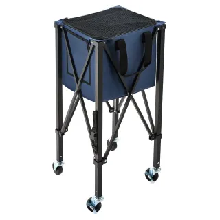 2-in-1 Tennis & Pickleball Hopper, With Pickup Tube, Foldable Pickleball Basket Cart With With Wheels, Holds 150 Tennis Balls Or 260 Pickleballs, Portable Pickleball Caddy Holder, 