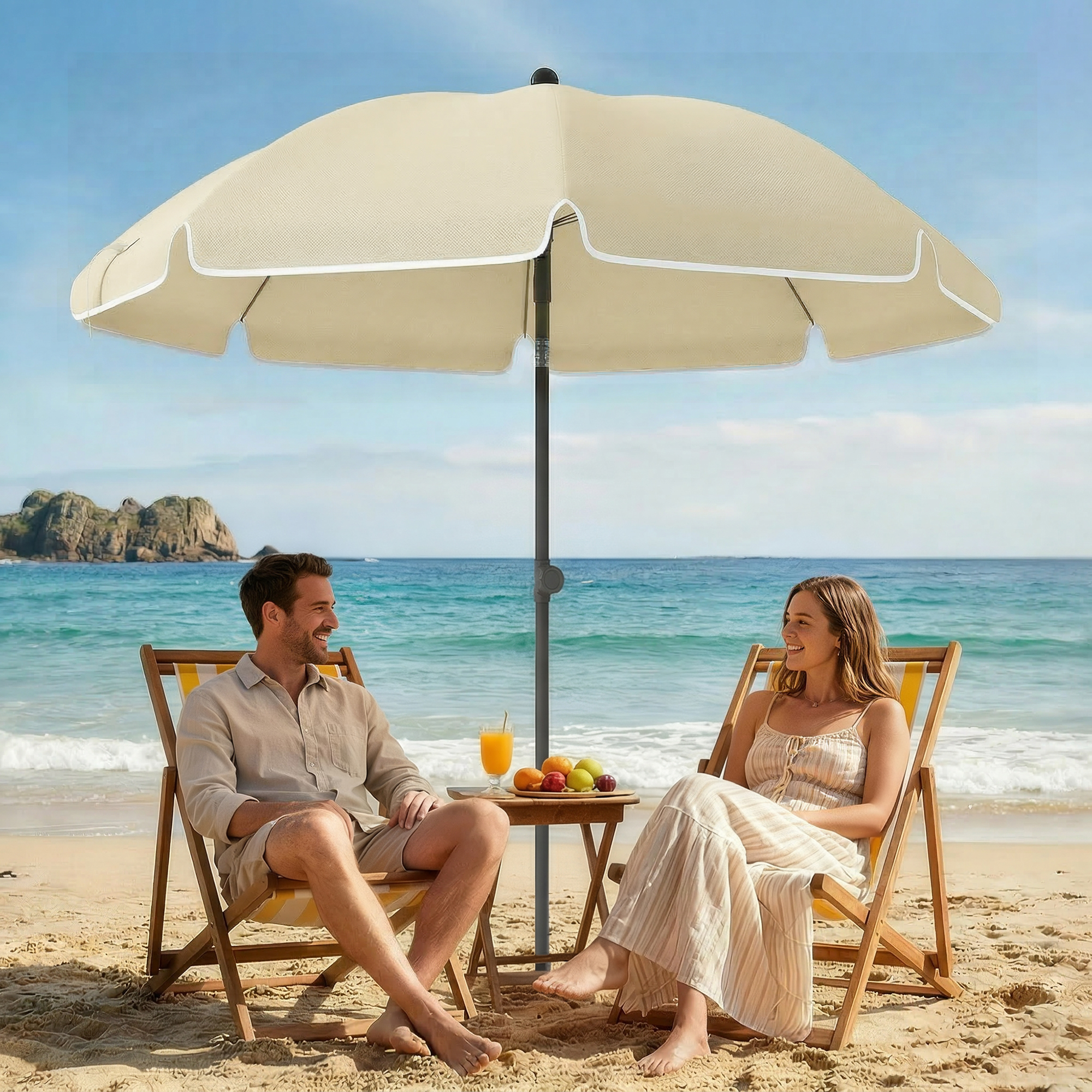 Sonnenschirm Strand Ø150 Cm Wasserabweisend Faltbar Strandschirm Mit Sandanker Verstellbarer Neigung Tragetasche Beige E28dbd8b Fff2 4c7c 86f7 Ae84e5aab123