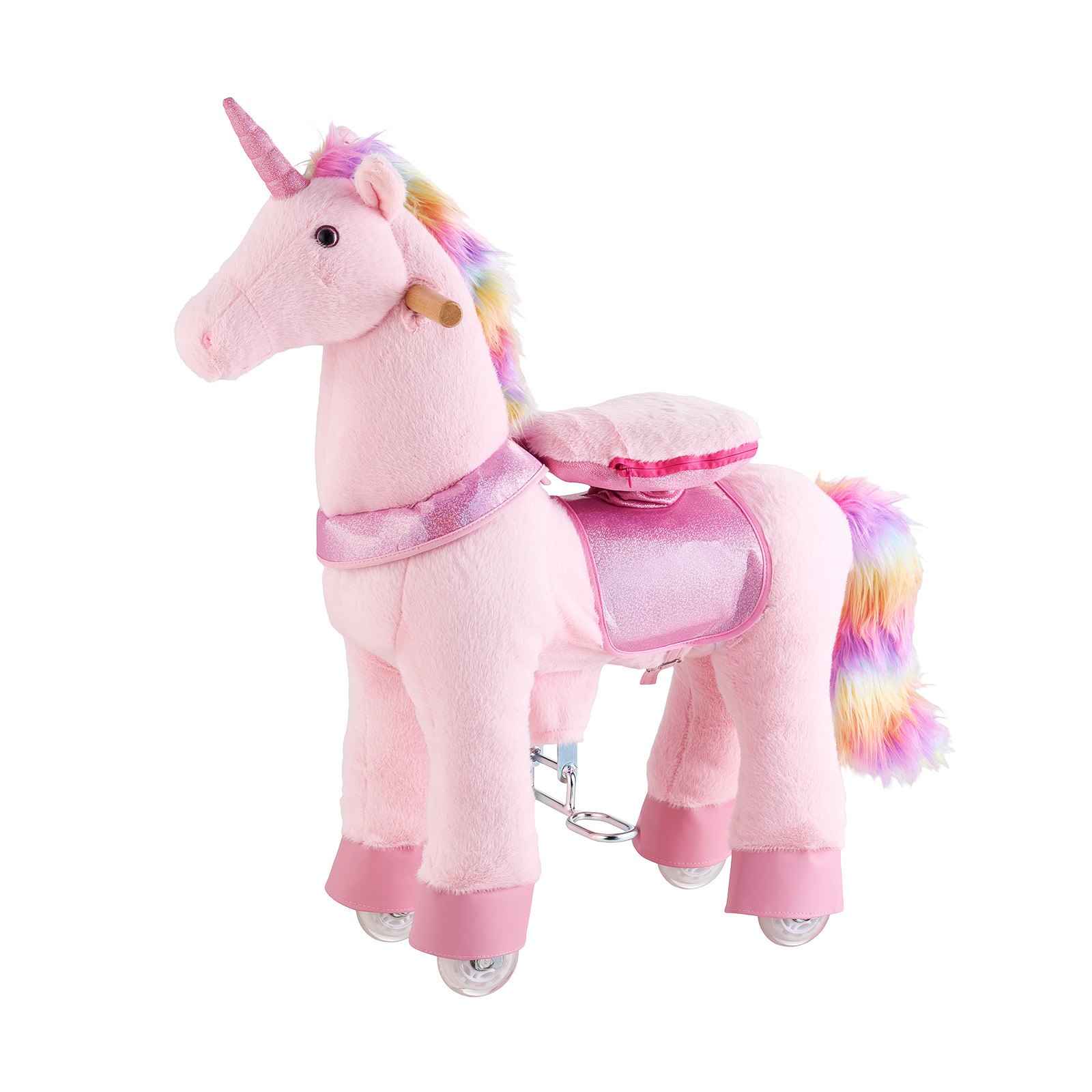 Ride On Horse, Riding P Ink U Nicorn Toys For Kids, No Battery Required, Smooth Wheels With Anti-Roll Stop Ring, Upgraded Raised Seat, Handles, Pedals, 110 Lbs Max Load Capacity Fo
