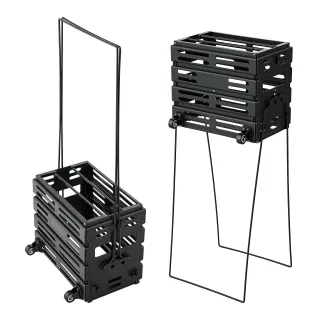 Tennis Ball Hopper, Holds 80 Tennis Balls, Pickleball Basket Cart With Wheels For Easy Pick Up, Portable Pickleball C Ollection Caddy With Heavy-Duty Construction, For Training Car