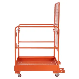 Forklift Safety Cage, 36.2 X 41.1 Inch, Forklift Man Basket With 4 Wheels, 1200 Lbs Capacity, Heavy Duty Work Platform Collapsible Lift Basket, Safety Harness, For Aerial Work Lift