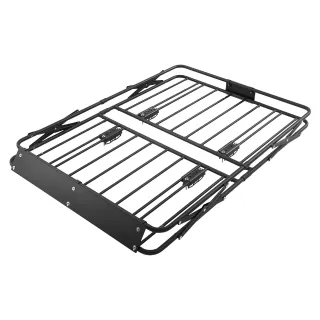 Roof Rack Cargo Basket, 46 X 36 X 4 In, Heavy Duty Roof Top Carrier Basket With Folding Design, 200 Lbs Capacity, All-Weather Easy-Install Car Top Luggage Holder, Universal Fit For