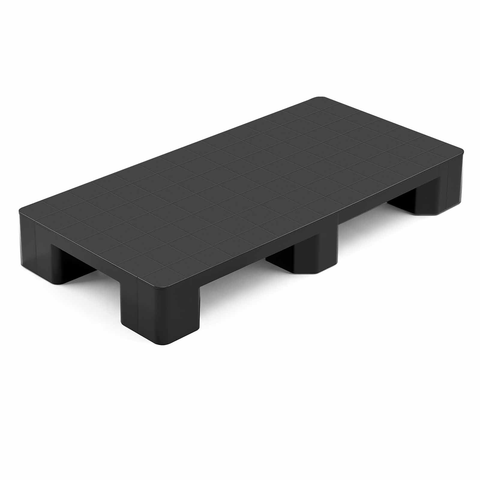 Plastic Pallet, 1 Pc Plastic Pallet For Basement Storage, Lightweight Waterproof Floor Storage Pad For Indoor Outdoor Supermarket Warehouse, Support Up To 2205 Lbs, 39.4" X 19.7" X 5.4", Black