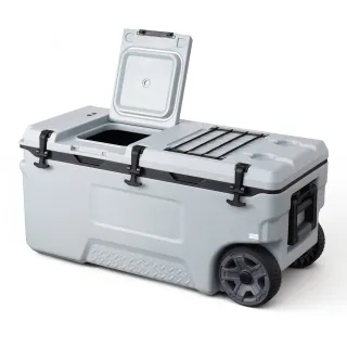 Hard Cooler, 106QT Portable Rolling Cooler With Wheels, Leak-Resistant Coolbox Keeps Contents Cool For 48 Hours, Ice Retention Insulated Chests, Ultra-Light For Outdoor Picnics, Gr