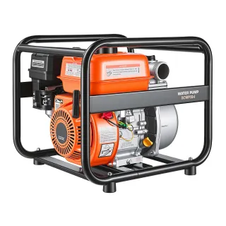 Gas Powered Water Pump, 2 In, 132 GPM 6.5HP Semi Trash Water Transfer Pump Portable, Gasoline Engine With 25 Ft Discharge Hose, Heavy Duty Frame, Cast Iron Impeller, For Irrigation