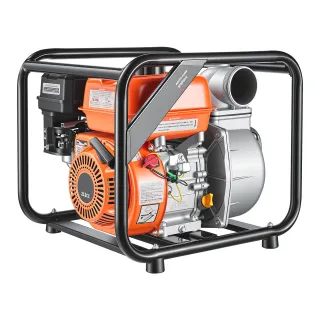 Gas Powered Water Pump, 3 In, 242 GPM 7HP Semi Trash Water Transfer Pump Portable, Gasoline Engine With 25 Ft Discharge Hose, Heavy Duty Frame, Cast Iron Impeller, For Irrigation, 