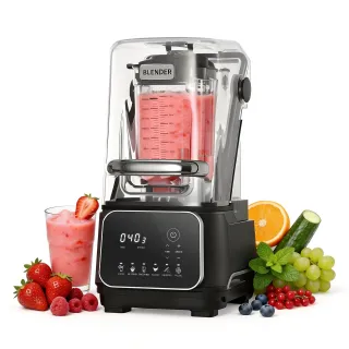 Blender, 68 Oz Professional Countertop Blenders With Shield, 2200W 26000RPM Kitchen Food Processor Combo, Self-Cleaning, Speed Adjustable, 6 Preset Menu For Smoothies, Ice Crushing