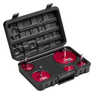 PVC Pipe Reamer Kit, 5-Piece, PVC Fitting Socket Saver, Includes 1-1/4", 1-1/2", 2", 3", 4", Compatible With Standard 1/2" Drills, Plumbing Tool Kit For SCH40 ABS CPVC Vent Drain W