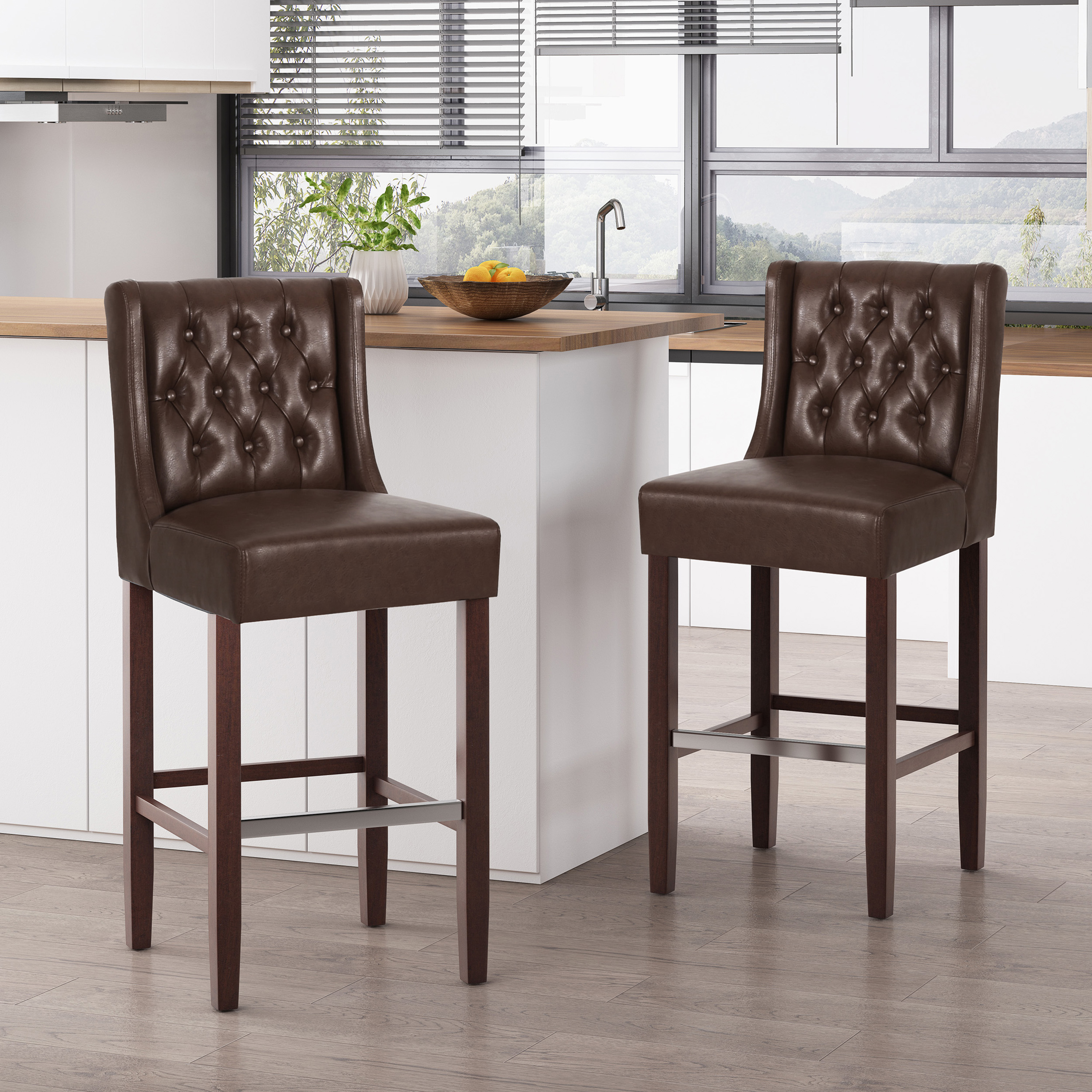 PU Upholstered Bar Stool, picture 2 of 3