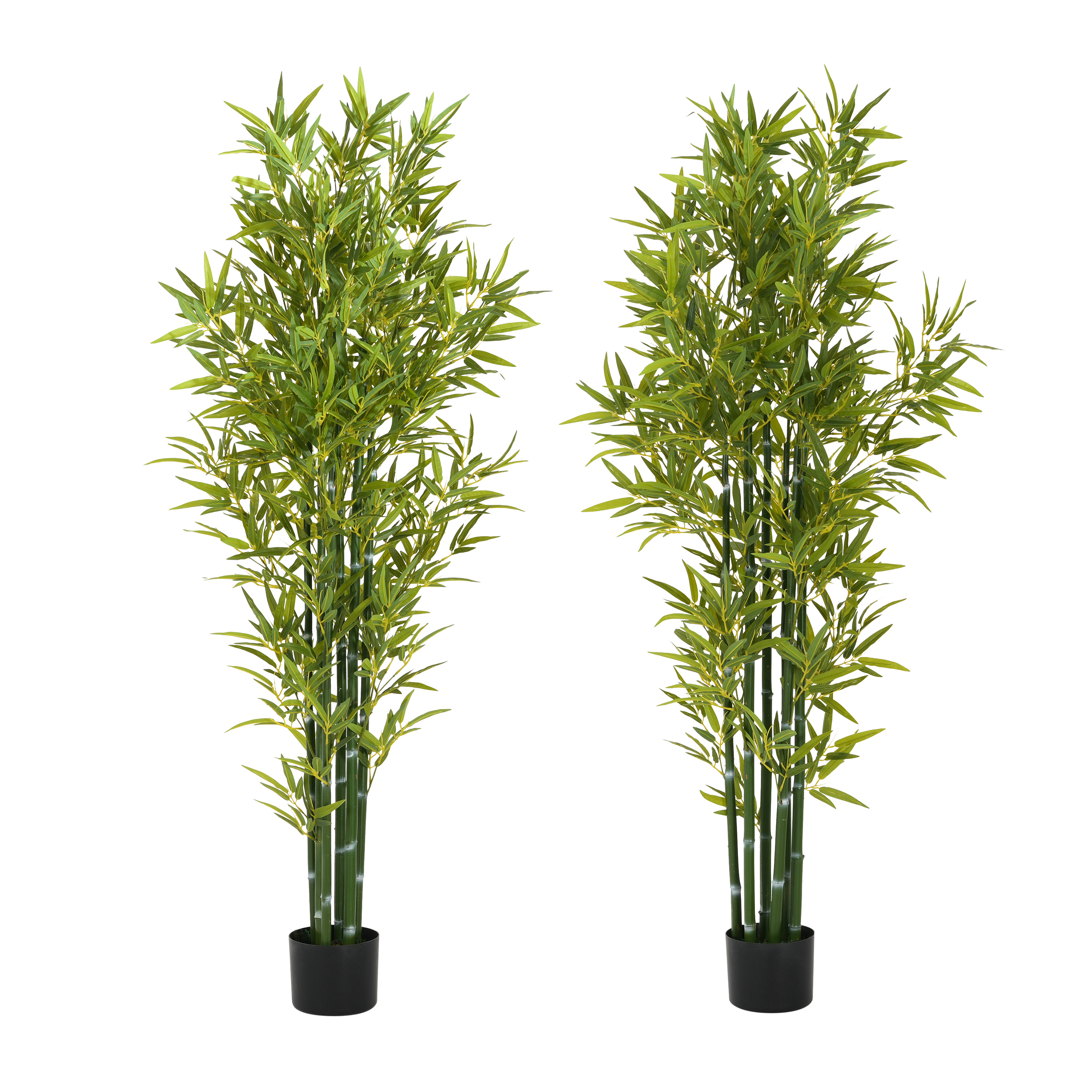 72 Artificial Bamboo With Black Plastic Pot, Set Of 2