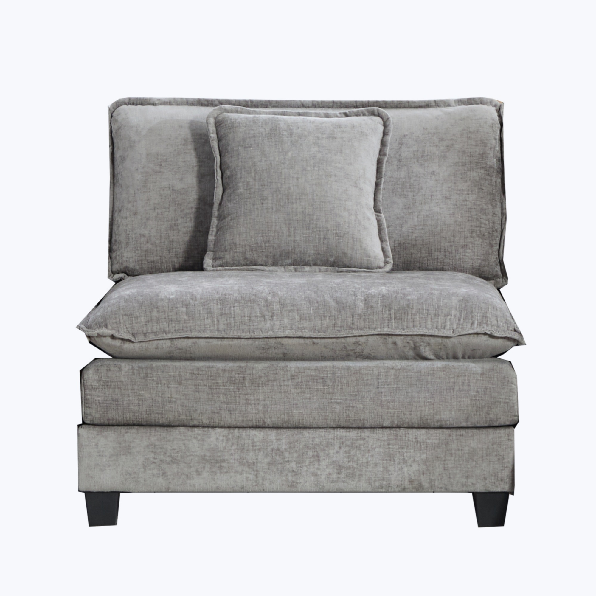 Cloud Sofa One Seat  Armrests Are Not Included , Modern Sectional Couch, For Living Room Bedroom And Apartment, Comfy Double Layer Upholstered Seat Cushion, Breathable Chenille Fabric, Gray,SW501BGY