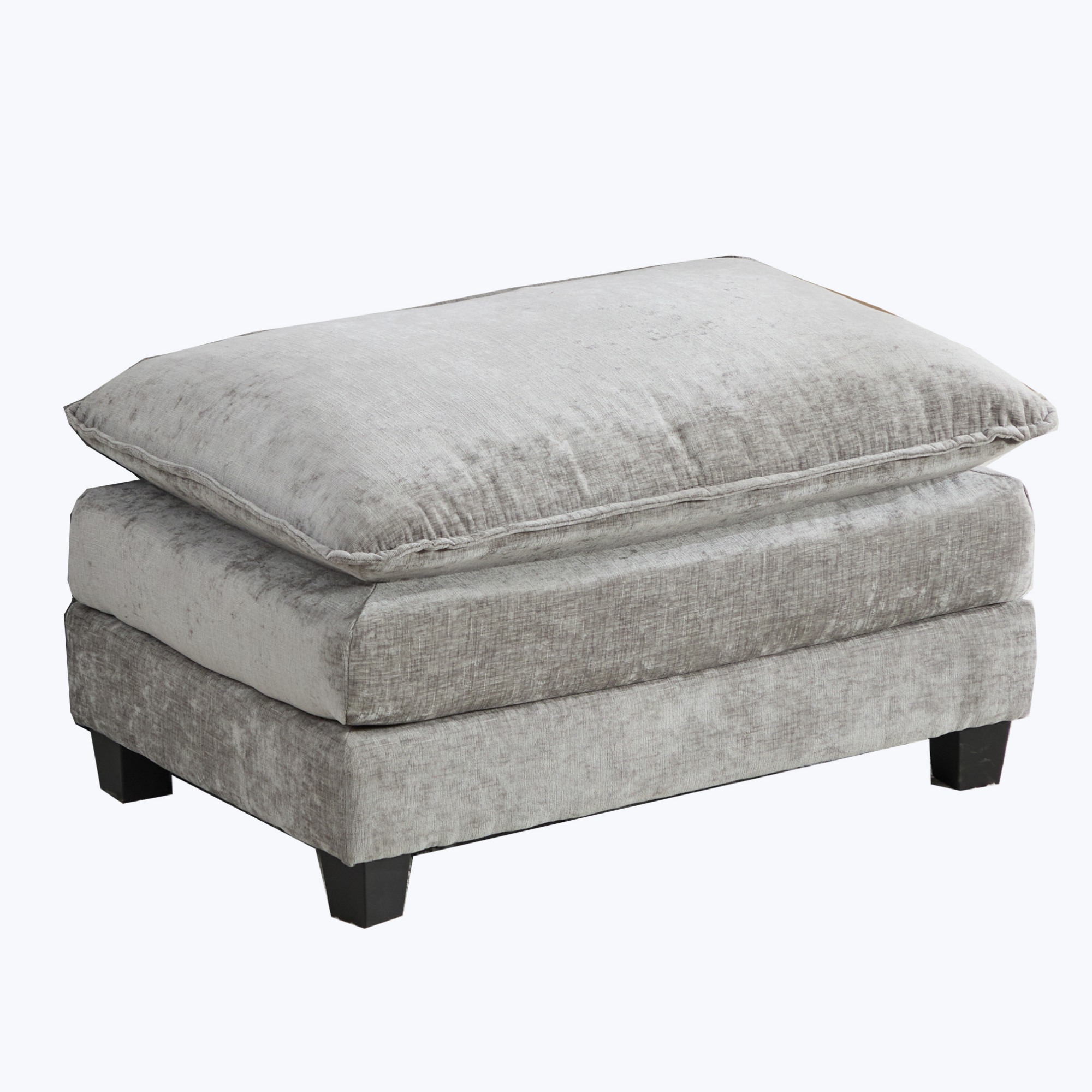 Cloud Sofa Ottoman Only, Modern Sectional Couch, For Living Room Bedroom And Apartment, Comfy Double Layer Upholstered Seat Cushion, Breathable Chenille Fabric, Gray,SW501DGY
