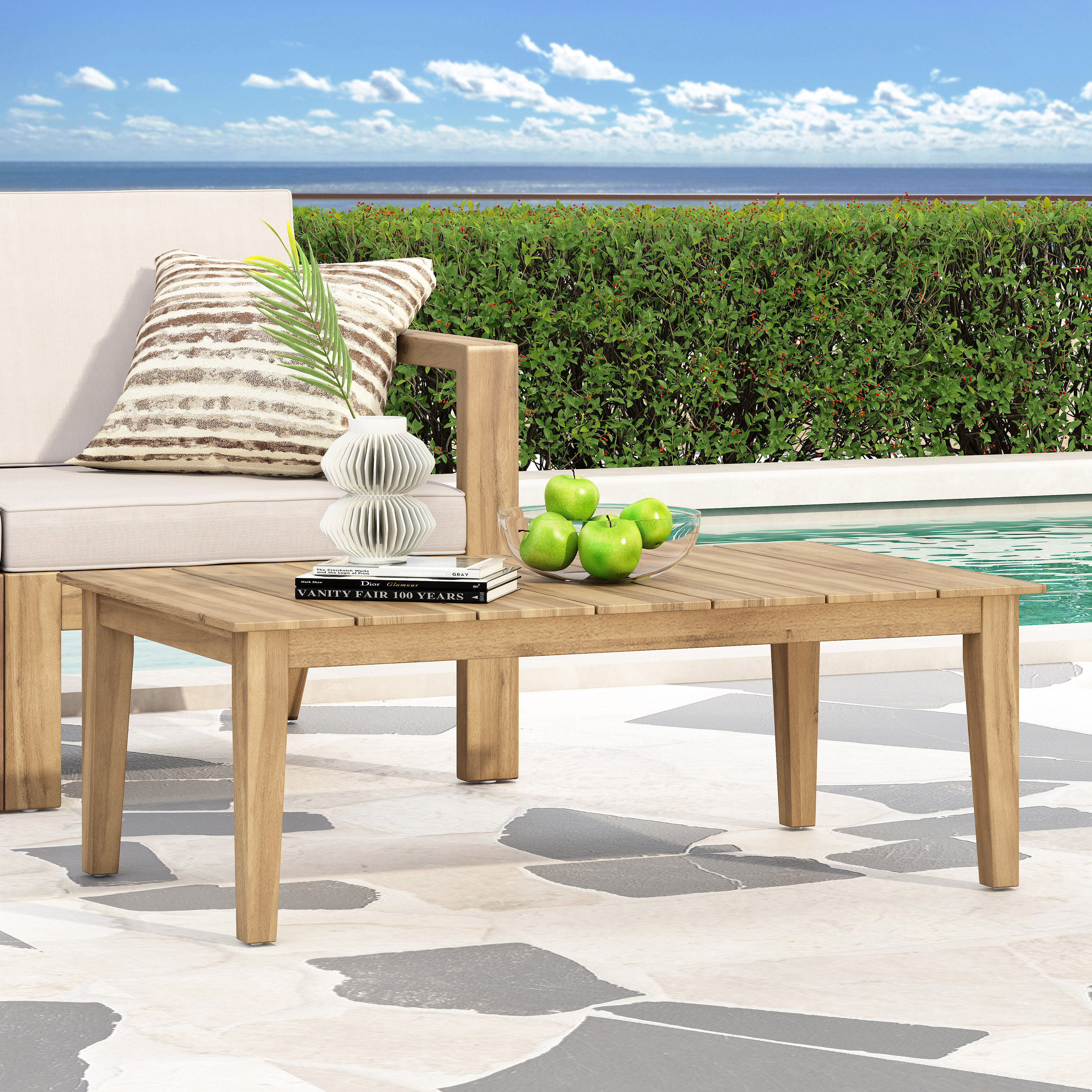 Acacia Wood Outdoor Coffee Table, picture 2 of 4