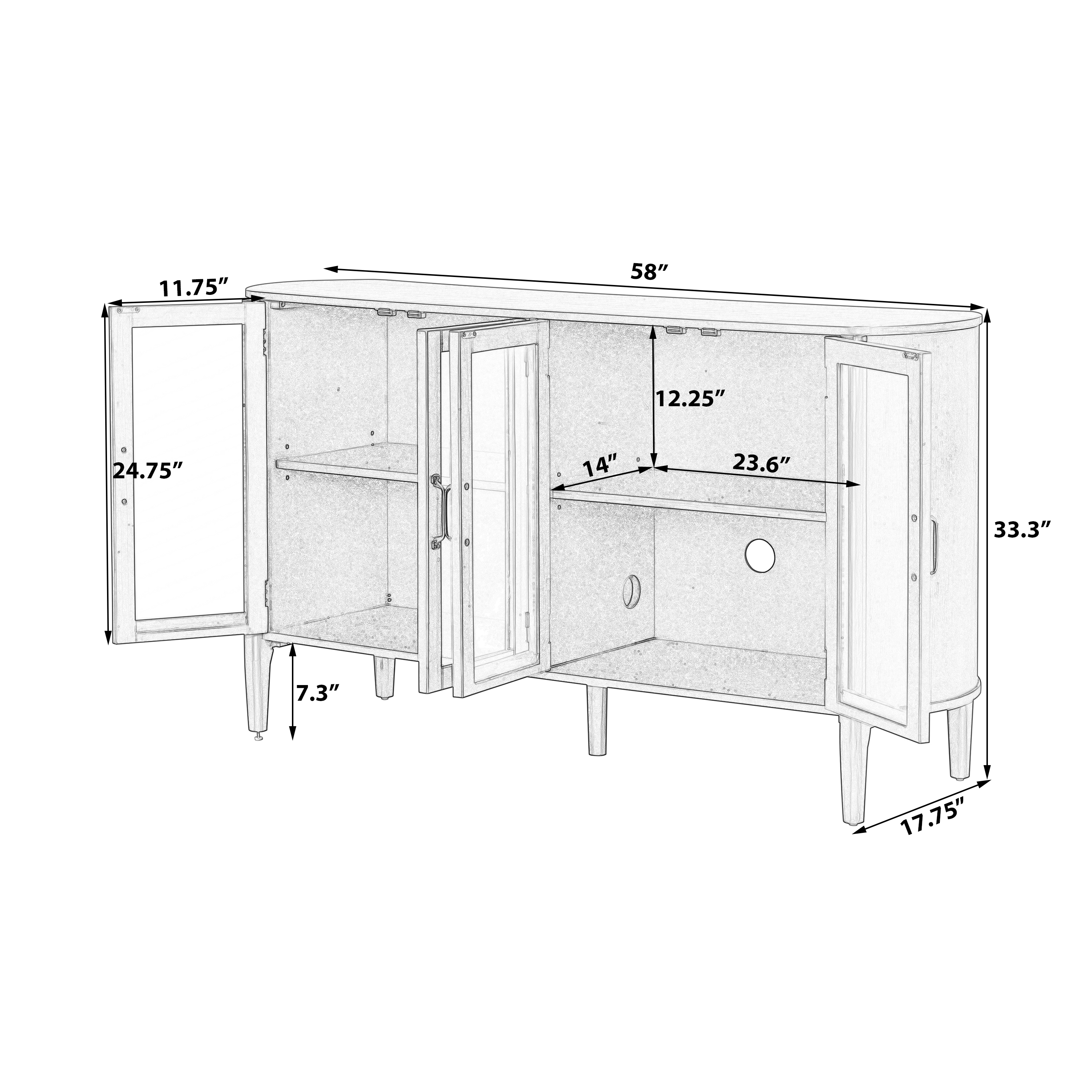 Storage Cabinet with Glass Doors, picture 4 of 5