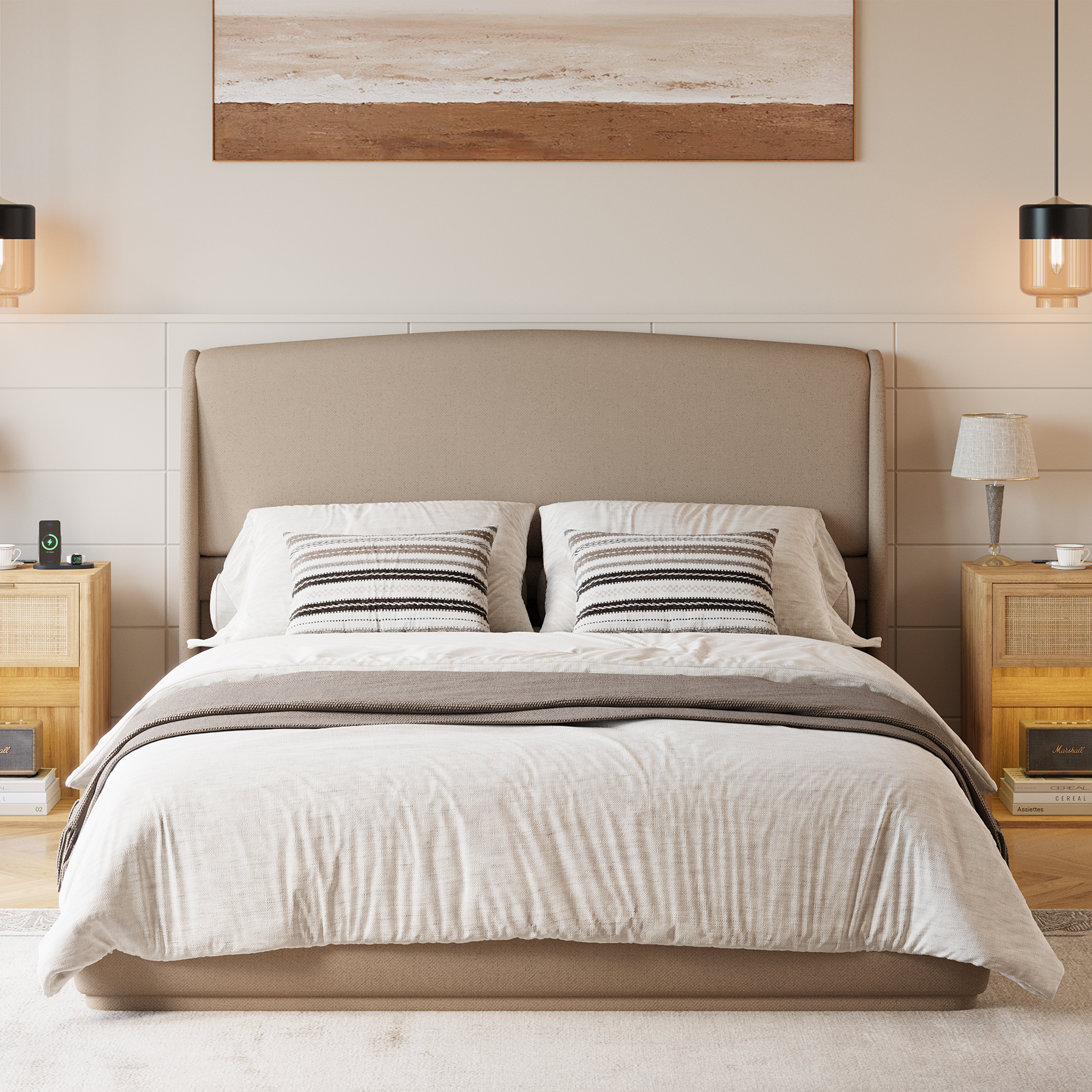Upholstered Queen Platform Bed