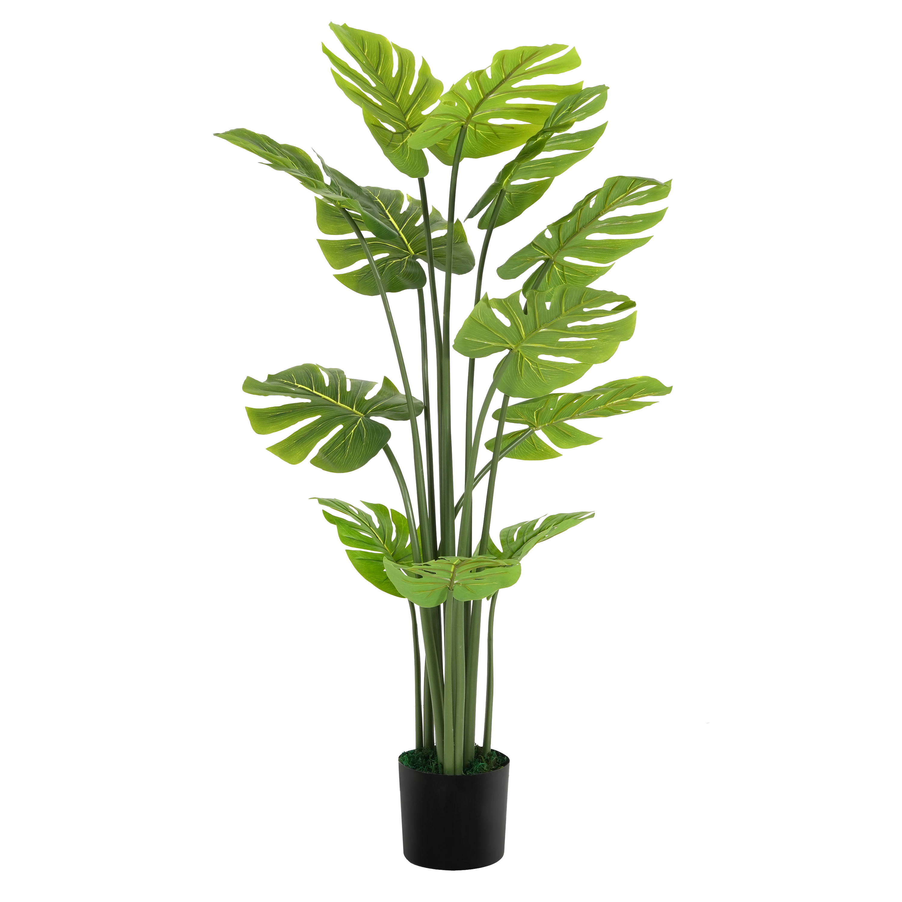 57 Artificial Monstera Deliciosa Plant With Black Plastic Pot view 2