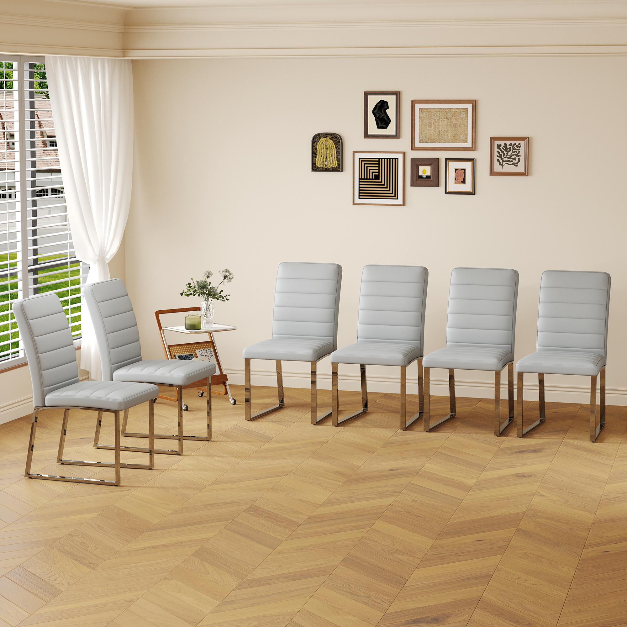 6-Pack - Bulk Deal,Dense Foam Padded Chairs, Durable Iron Base Black Electroplated , Ideal For Workplaces Or Restaurants.
