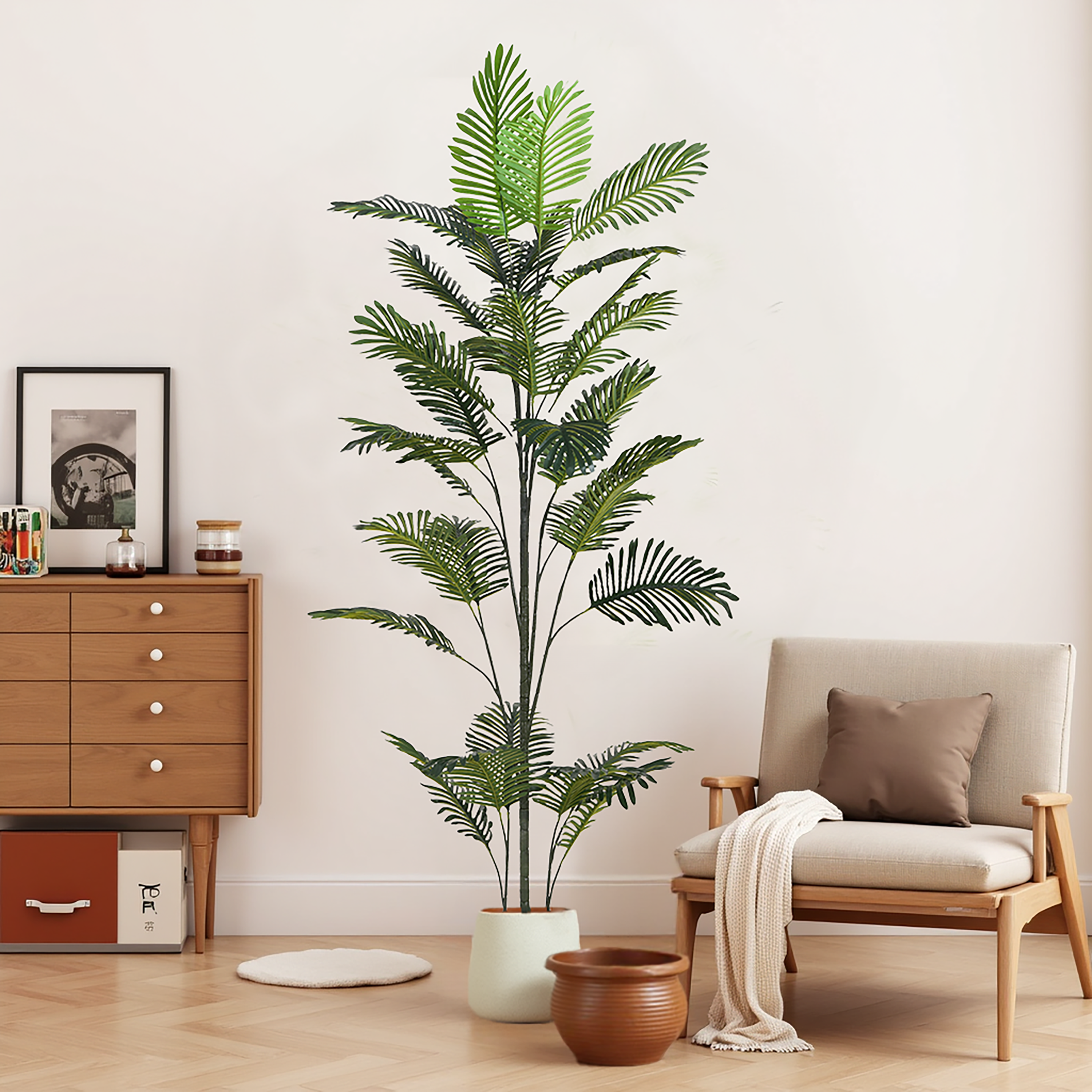 86 Artificial Palm Tree With Black Plastic Pot view 5