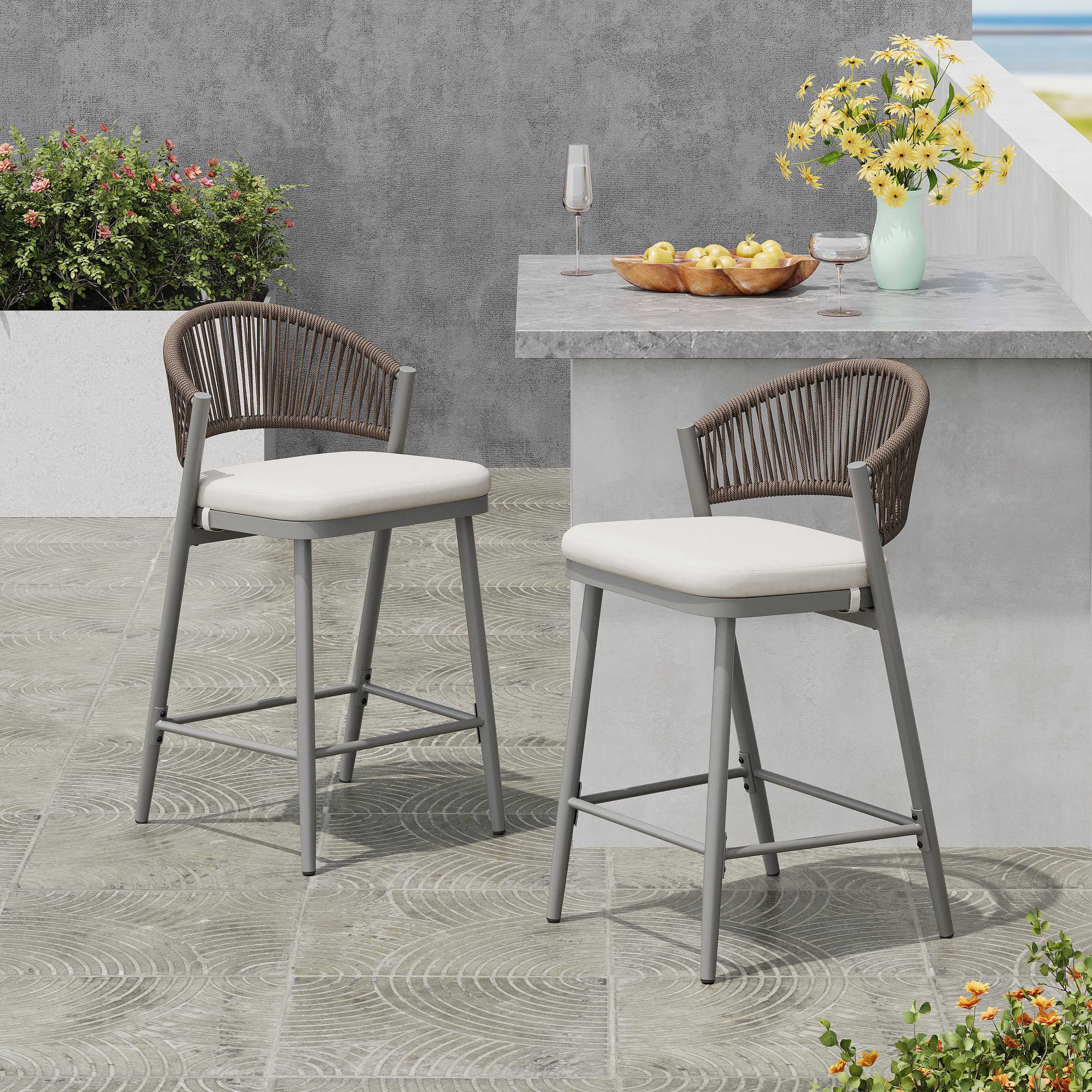 PE Rattan Counter Stools, picture 4 of 4