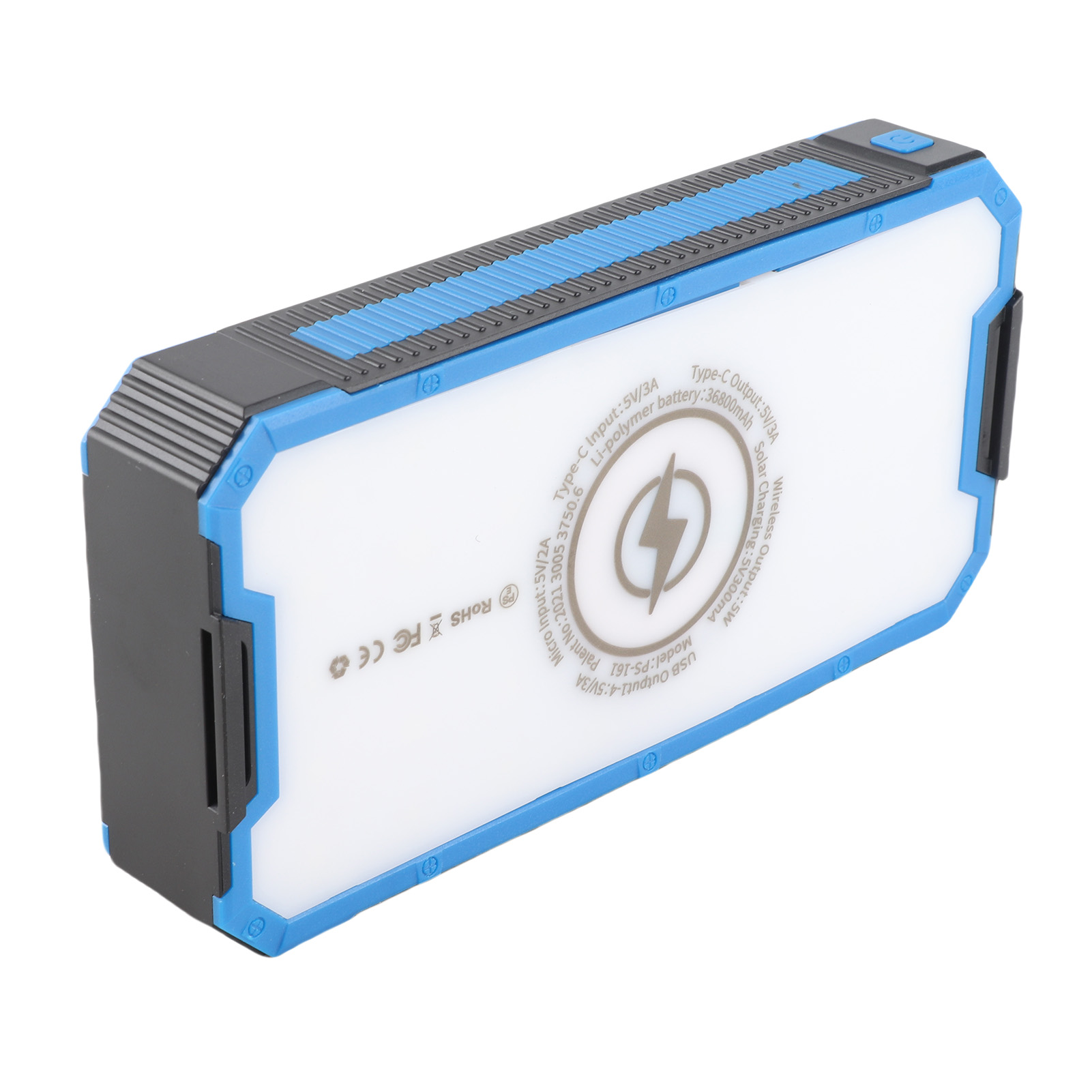 Solar Power Bank 36800mAh 34LEDs 4 USB Output Type C Micro