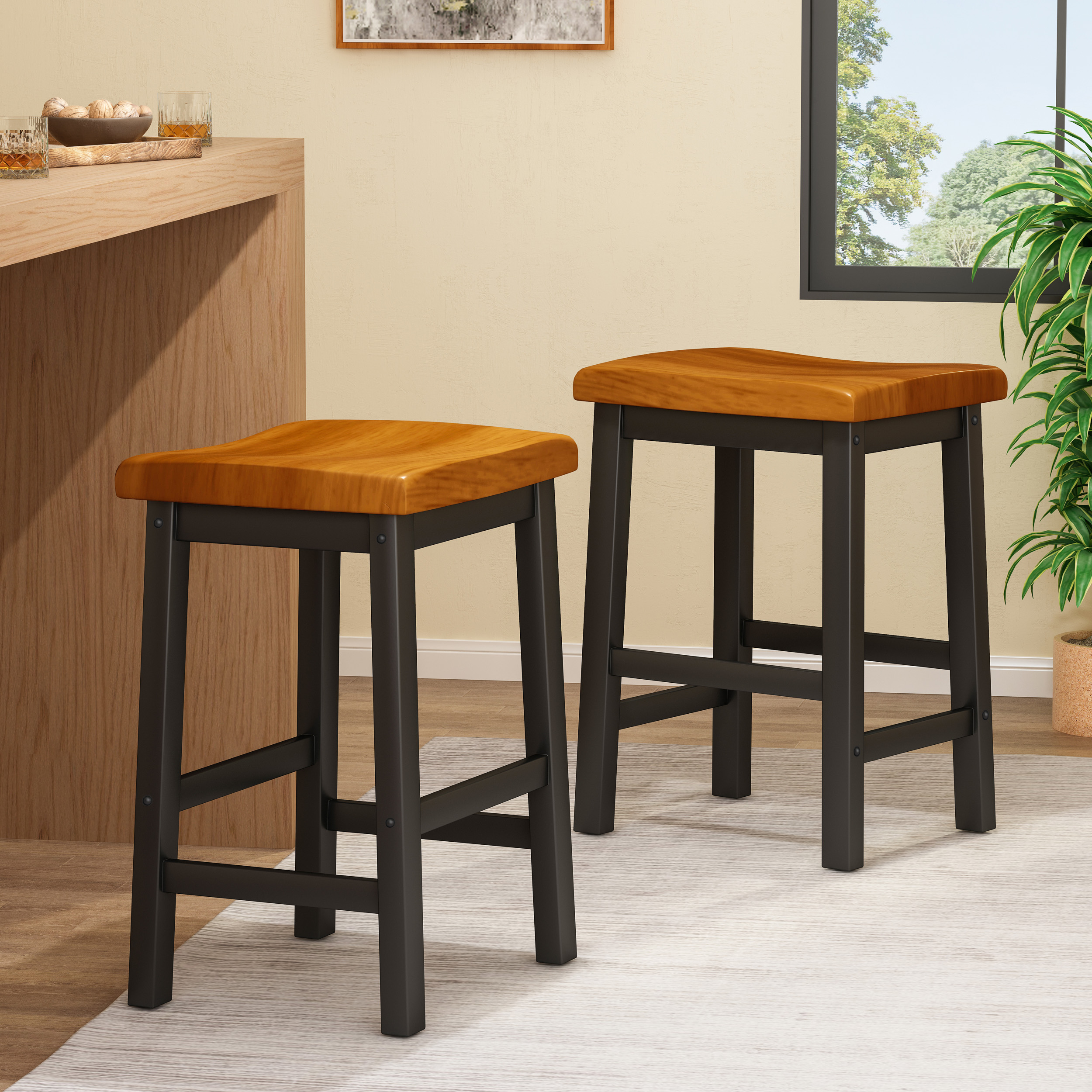Wood 24 SADDLE STOOL
