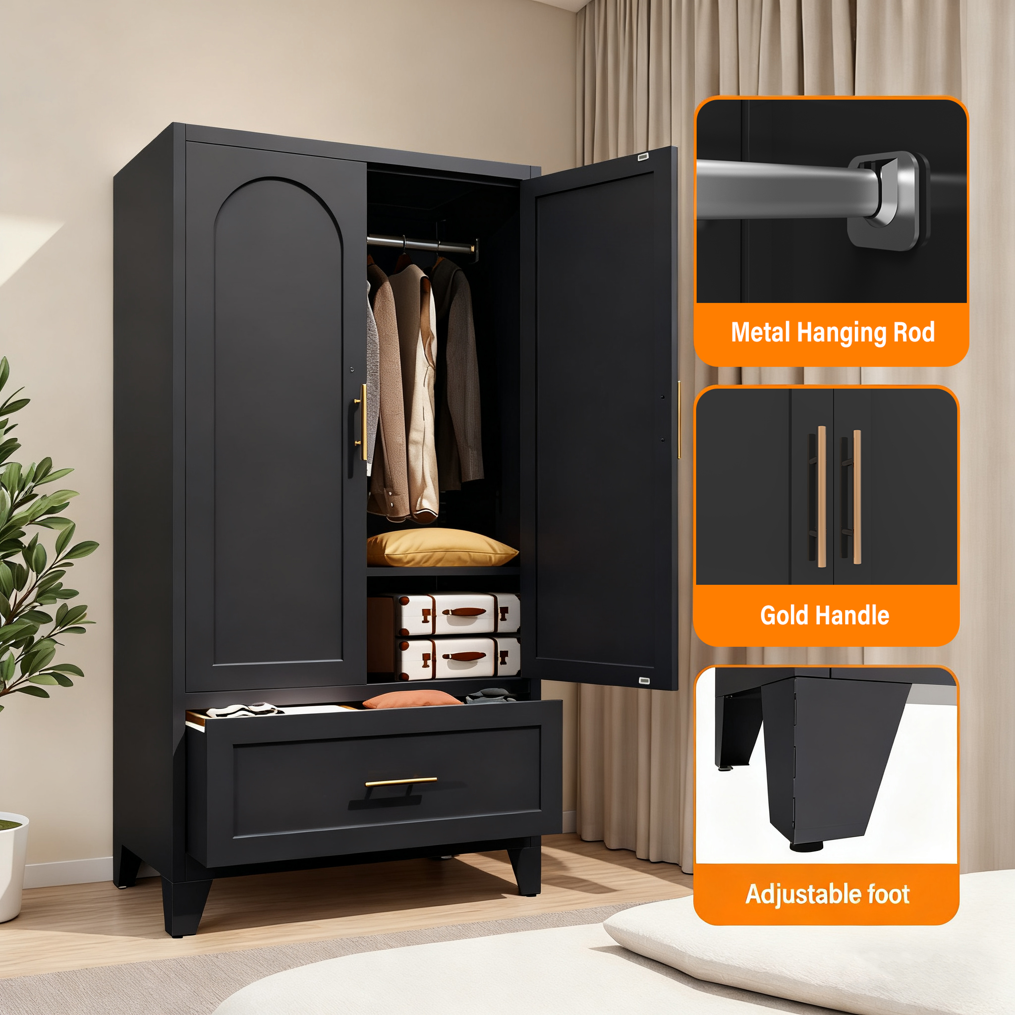 Metal Wardrobe Cabinet, picture 2 of 4