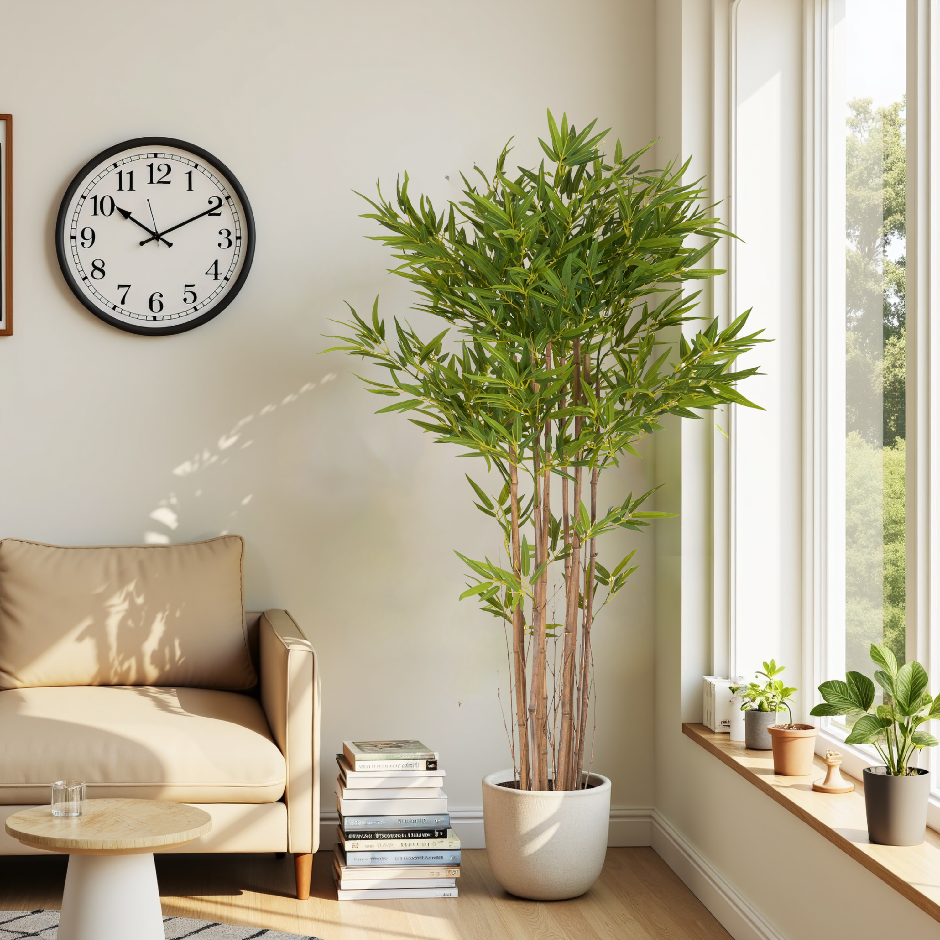 70 Artificial Bamboo With Black Plastic Pot