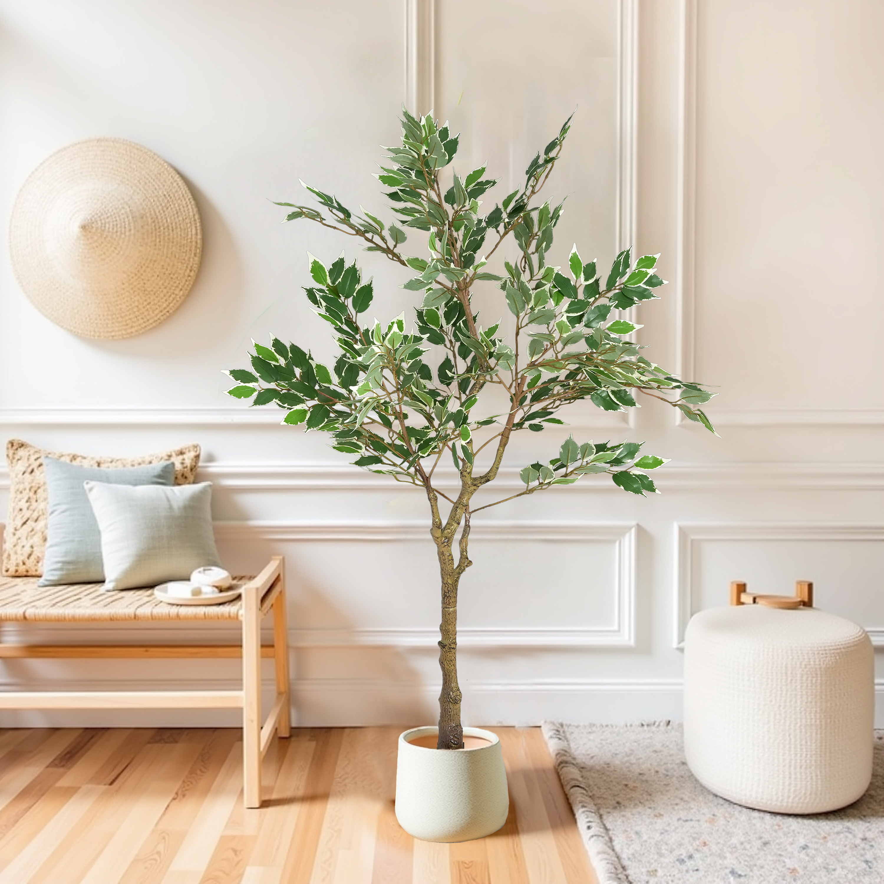 51 Artificial Ficus Tree With Black Plastic Pot