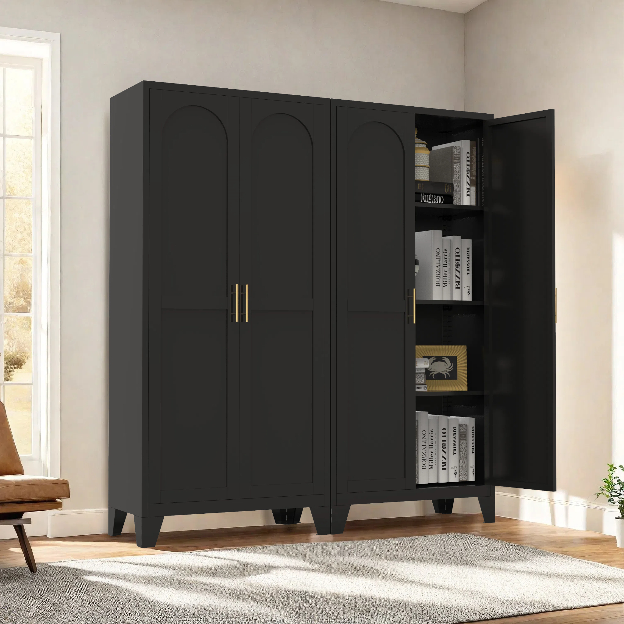 61 2 Shapely Doors Cabinet, Metal Storage Cabinet With Doors